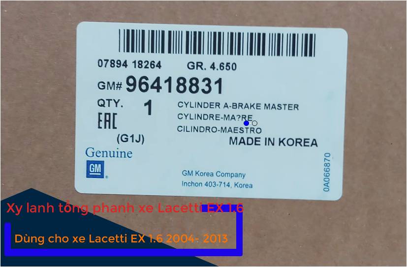 Xy lanh tổng phanh xe Lacetti EX 1.6 chính hãng GM