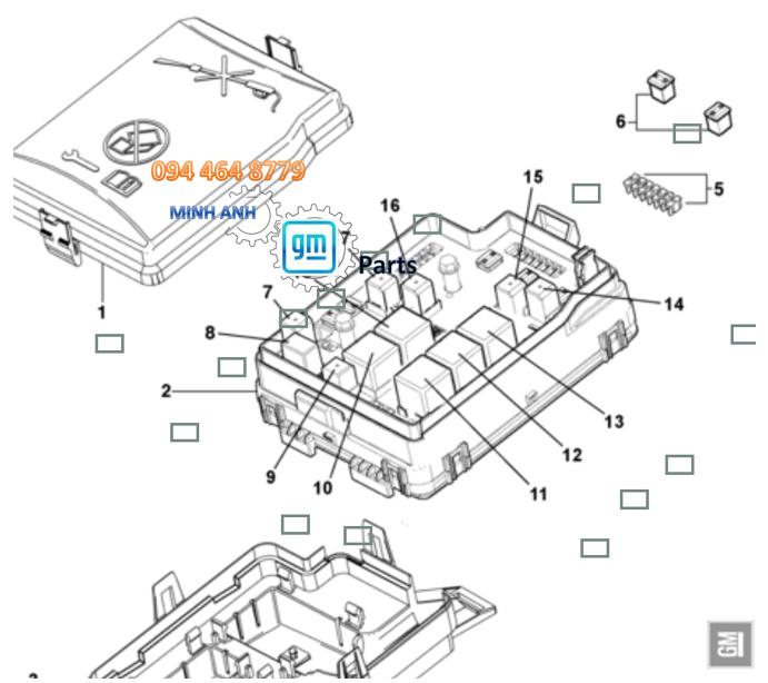 Hộp Cầu Chì Động Cơ Xe Colorado Chính Hãng GM (Block, F/CMPT Fuse)
