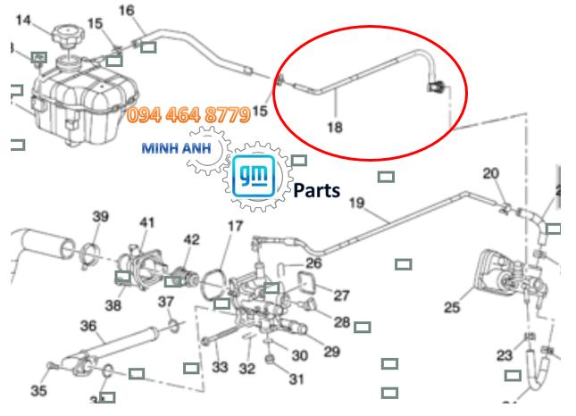Ống Nước Thân Bướm Ga Về Bình Nước Phụ Xe Cruze Chính Hãng GM
