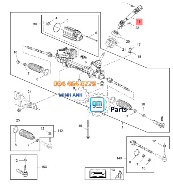Trục Các Đăng Lái Xe Orlando Chính Hãng GM (Shaft, Between Steering Control)