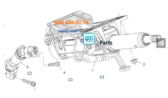 Trục Các Đăng Lái Xe Orlando Chính Hãng GM (Shaft, Between Steering Control)